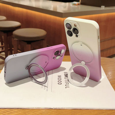 CSCR เคสโทรศัพท์สีลูกอมไล่ระดับสีสำหรับ iPhone 14 15 Pro Max 11 12 13 Pro Max Plus เคสกันกระแทกแบบนิ่มสำหรับ Magsafe