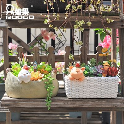 toral retro iatn bamboo basket rn succulent large flowot desktop rabbit storage tray decoratn decoratn --ZMBJ23811㍿