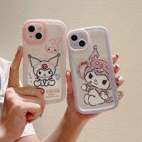 เคสโทรศัพท์ดีไซน์ TPU นุ่มกันกระแทกฝาหลังลายการ์ตูน Sanrio Kuromi สำหรับ iPhone 15 Pro Max Plus เคสป้องกันโทรศัพท์มือถือเต็มตัวสำหรับ iPhone 14 Pro Max กรอบกันชนสำหรับ Iphone 13 12 Mini 11 XS XR 6/6S/7/7/7/8พลัส Se