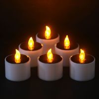 6 Pieces/Lot New Type Yellow Flicker Solar Power LED Light Candles Flameless Electronic Solar LED Nightlight Solar Energy Candle