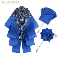 ↂ♚ Mens Luxury Rhinestone BowTie for Wedding Groom High-end British Business Suit Accessories Handmade Bow Brooch Pocket Towel