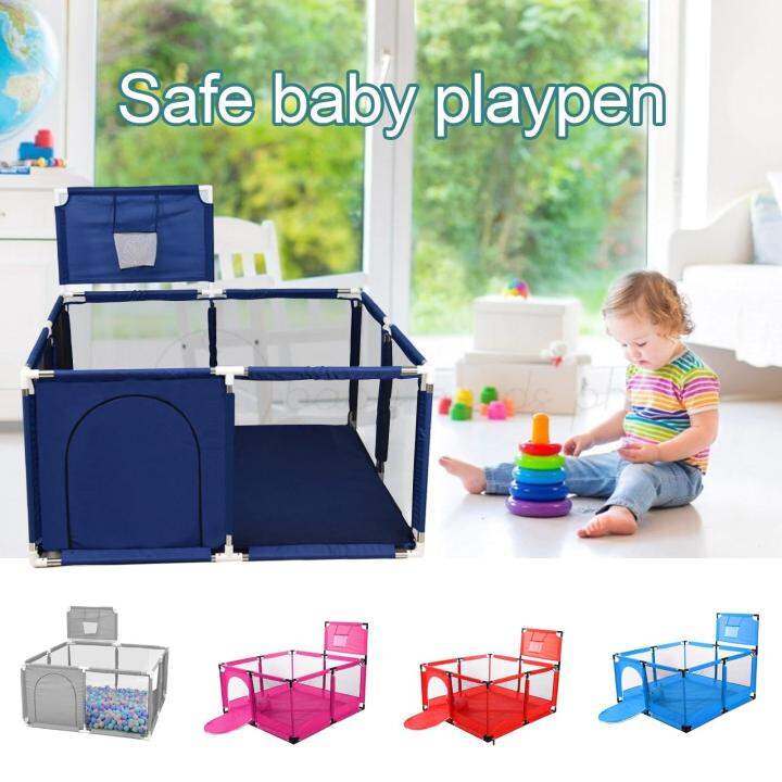 COD Baby Rectangle Playpen with Basketball Ring Baby Playpen Toddler ...