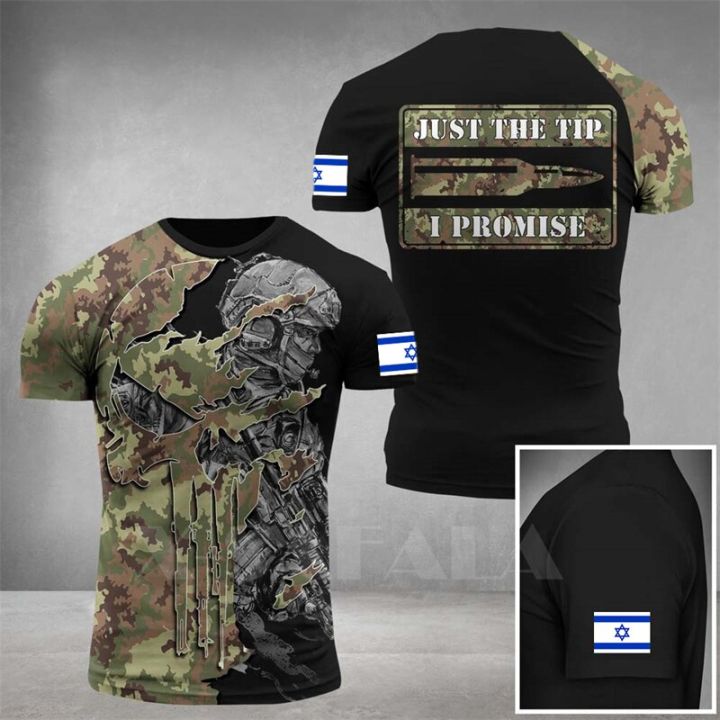 เสื้อยืดธงชาติอิสราเอลบุรุษกองทัพบก-veteran-ยุทธวิธีด้านบน-3d-ทหารพรางกะโหลกพิมพ์เสื้อยืดทหารอิสราเอลป่าเสื้อยืด-xs-5xl