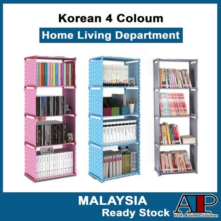 Korean DIY Book Storage Shelf 5 Tier with 4 Columns Bookcase LHTP Lazada