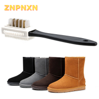 ZNPNXN แปรงทำความสะอาด3ด้านสำหรับหนังนิ่ม nubuck Shoes BOOT CLEANER