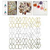 60 Pcs UV Epoxy Hollow Frames Resin Craft Bezels Pendants for Necklaces Earrings B36D