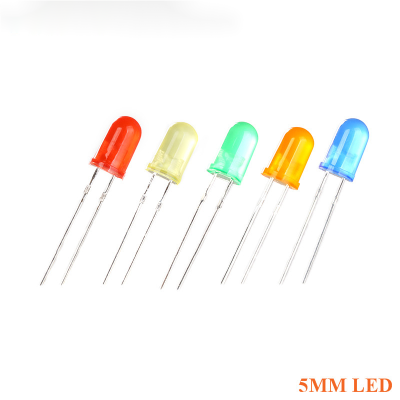 50ชิ้น5มิลลิเมตร F5 LED ชุด LED ไดโอดสีเขียวสีฟ้าสีส้มสีแดงสีเหลือง DIY Eelectronic ส่วนประกอบไดโอดเปล่งแสง