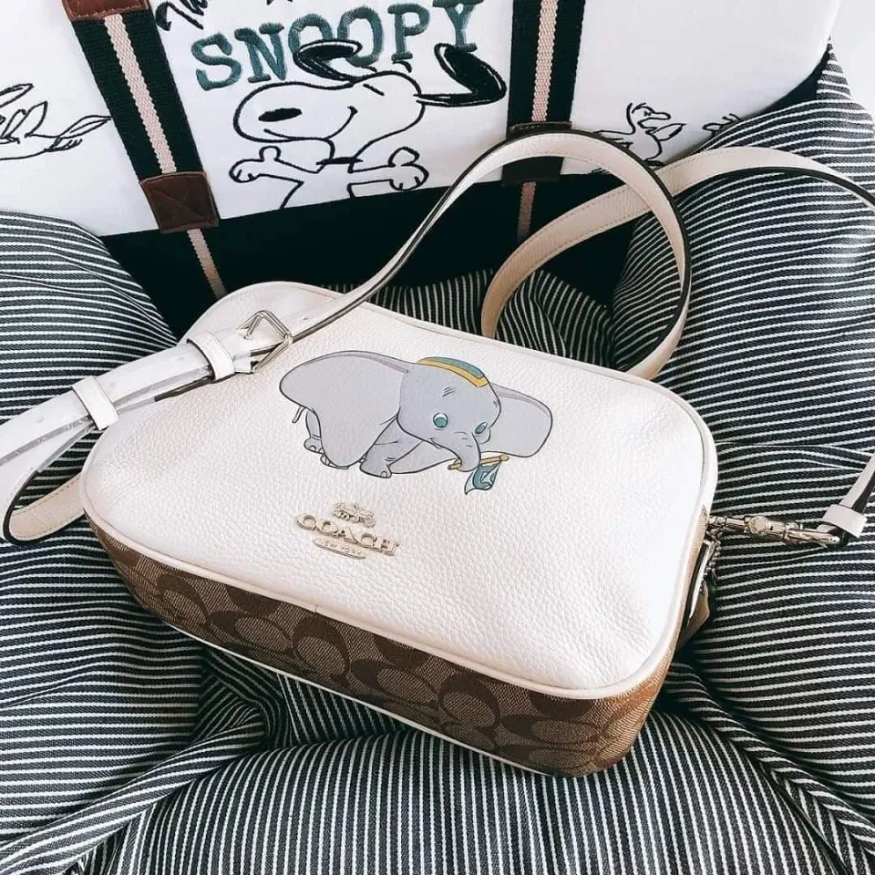 Coach Disney X Coach 91118 Jes Crossbody In Signature Canvas With Dumbo in  Chalk