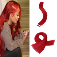 【CW】Highlight Red Straight Tape In Human Hair Extensions Long Skin Weft Hair Extensions Adhesive Invisible european Bulk Virgin Hair