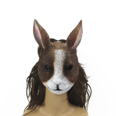 Zakka {COD} พร็อพหน้ากากคอสเพลย์หน้ากากกระต่าย PU สำหรับงานเลี้ยงเทศกาลหน้ากากสัตว์ฮัลโลวีนหน้ากากกระต่าย