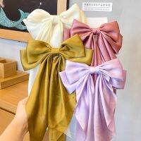 ◇❃☢ Retro Elegant Women Satin Hair Clip Ribbon Hairpin Accessories Puffy Bowknot Headdresses Girls Princess Hairclips Headwear Gift