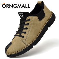 Orngmall ผู้ชายแฮนด์เมดรองเท้าลำลองแฟชั่นรองเท้าผ้าใบหนังวัวผู้ชายรองเท้าหนังลำลองนักเรียนป่ารองเท้าผ้าใบขนาดใหญ่ 38-46