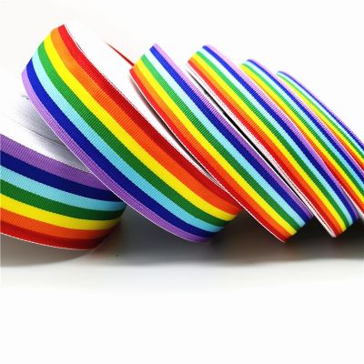5 Meters/lot 10mm - 50mm Beautiful Rainbow Ribbon For Wedding Decoration Gift Wrapping Hair Bows DIY Christmas Ribbon
