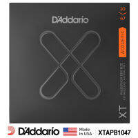 DAddario® XTAPB1047 สายกีตาร์โปร่ง เบอร์ 10 สายเคลือบ แบบ Phosphor Bronze ซีรีย์ XT (Extra Light, 10-47) ** Made in USA **