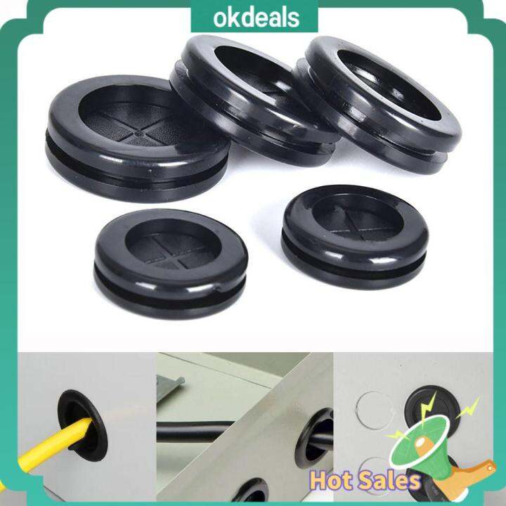 OKDEALS Hardware Tools Rubber Wiring Grommets Black Double Face