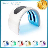 foreverlily 7 สี PDT LED Photodynamic Therapy เครื่องทำความร้อนอุปกรณ์ความงาม LED หน้ากากใบหน้ากำจัดสิว ต่อต้าน Wrinkle Lighten Spots[GD]