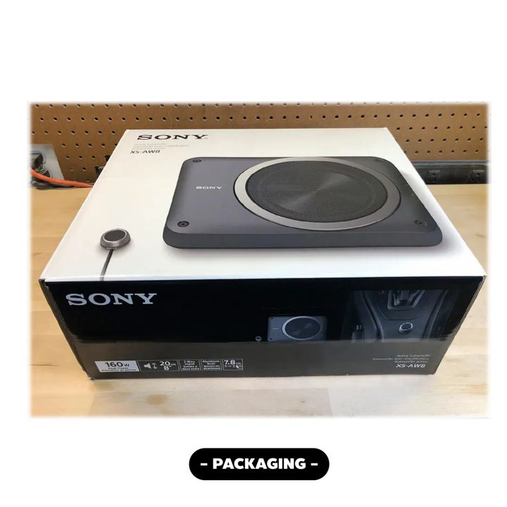 sony-xs-aw8-ราคา6990-บาท-best-car-active-subwoofer-bassbox-ซับบ๊อกซ์-subbox-ดอกซับ8นิ้ว-ซับบ็อกซ์-sony-xs-aw8-พร้อมบูสเบสในตัว-โครงสร้างเฟรมทำจากอลูมิเนียม-ดอกซับวอยซ์คู่ให้เสียงที่มีพละกำลังหนักแน่นม