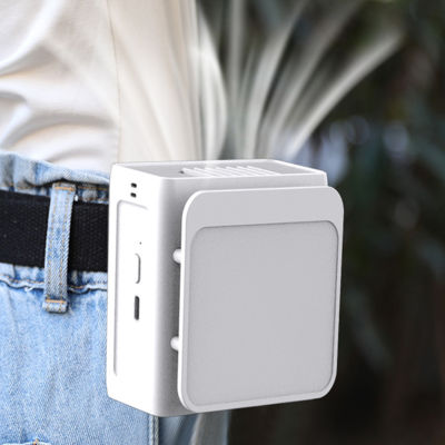 Fenquezisq พัดลมชาร์จ USB แขวนเอวสำหรับมือจับ Kipas Angin Portable ในฤดูร้อนระบายความร้อนได้สะดวก Kipas Angin Portable 1ชุด