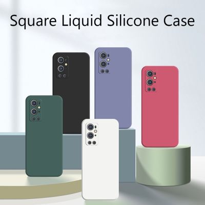 （cold noodles） Original Square Liquid ซิลิโคนน่ารักสำหรับ OnePlus 7 7T 8 8T 9 Pro 9R 9RT กล้องอ่อนปกหลัง One Plus 9Pro T R RT
