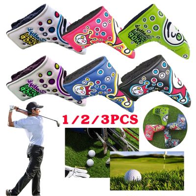 1-3pcs Golf Club Cover PU Golf Putter Cover Semicircle Center Shaft Square Side Shaft Club Head Cap Velcro Closure Accessories