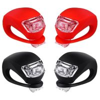 Bicycle Front Light Silicone LED Head Front Rear Wheel Bike Light Waterproof Cycling With Battery Bicycle Accessories Bike Lamp