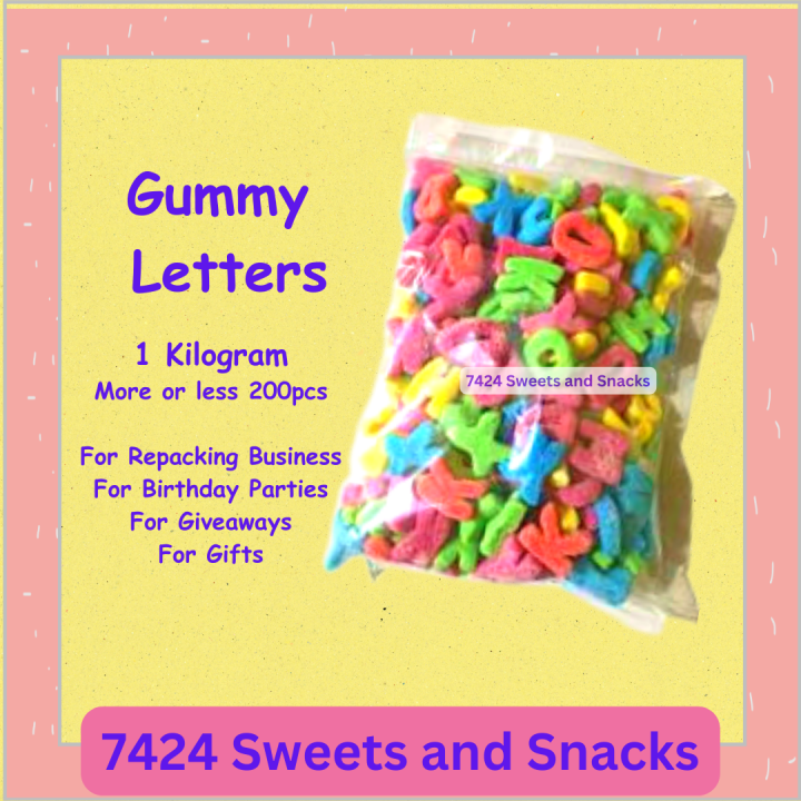 1 Kilo Gummy Candies Letters More or less 200pcs per Kilograms Lazada PH