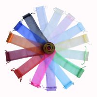 14 colors souvenir gift wedding hand fan organza bags 50 pcs per lot