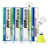 6pcs/Bucket YONEX MAVIS Series Nylon Shuttlecock Yellow/White Durable Badminton For Indoor amp; Outdoor Training Match