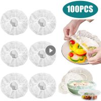 100PCS Disposable Food Storage Cover Plastic Fresh Keeping Bags Reusable Elastic Fresh Food Covers Stretch Wrap Shower Cap