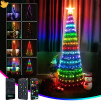 Leficus【Ready stock】Rgb สีสัน Led String Light รองรับบลูทูธ App ควบคุมโคมไฟกลางแจ้งสำหรับตกแต่งคริสต์มาส