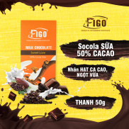 SIÊU NGON-BAR 50G Kẹo socola sữa gây nghiện Hạt cacao 50g FIGO, đồ ăn vặt