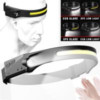 LX200 COB LED Headlamp Fishing Head Light Sensing 1200mAh 35000LM 5 Lighting Modes Rechargeable COB Outdoor Adventure Light