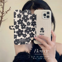 ฝาพับด้านบน iphone เชลล์ Retro flower flip cover 12 Apple 13 เคสมือถือ iPhone 11 14 promax สตรี ins ช่องลม ป้องกันสิ่งสกปรก