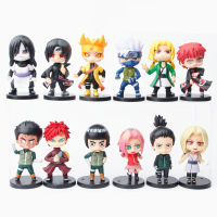 12PcsSet Uzumaki Naruto Uchiha Sasuke Action Figure Anime Model PVC Statue Collectible Gift