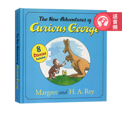 Original English New Adventures of Curious George hardcover picture book 8 stories collection Wang Peiyu stage 3