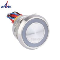 ๑ RG/RB/RGB Ring LED Illuminated 3V/5V/12V/24V Underwater Switch 25mm 30mm dia Momentary IP68 IK09 Piezo Touch Switch with AWG26