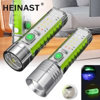 New MINI LED Flashlight USB C RechargeableTorch Strong Magnet Pen Clip Lantern Zoom Optional Portable Lamp Camping Uv Lights Rechargeable  Flashlights