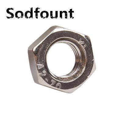 100pcs/lot Metric thread DIN934 M1.6 M2 M2.5 M3 M3.5 M4 M5 M6 M8 M10 M12 M14 M16 M18 M20 M22 M24 304 Stainless Steel Hex Nuts