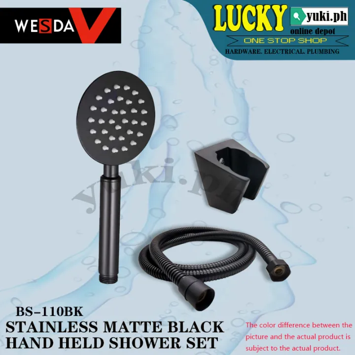 BS110BK WESDA STAINLESS MATTE BLACK HAND HELD SHOWER SET Lazada PH