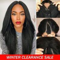 【YD】 Kinky Straight V Part Wig Human Hair Wigs Sale Clearance Glueless Preplucked To Go