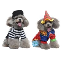 ZZOOI Halloween Pet Costume Funny Cosplay Clown Dog Cat Halloween Party Clothes For Small Medium Dog Dressing Up Clothing Pets Apparel