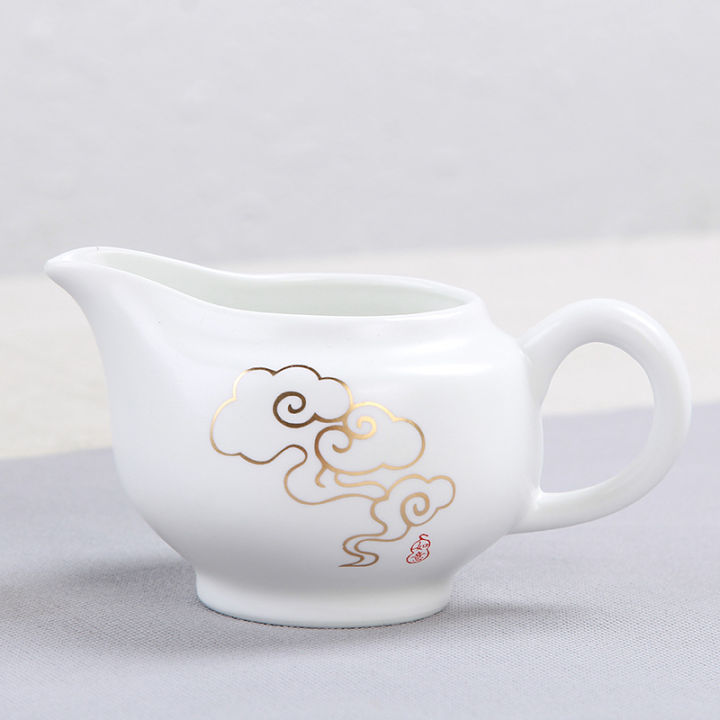 matt-white-ceramic-tea-pitcher-chinese-teaset-accessory-eagle-mouth-tea-cup-coffee-milk-jug