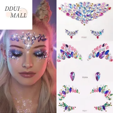 6mm Self Adhesive Glitter Crystal Gem Jewels Sticker Diamante Rhinestone 504 Pcs, Clear