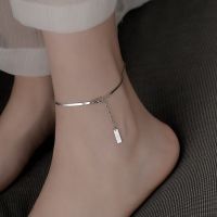 COD SDGREYRTYT 925 Silver Snake Bone Chain Anklet Female Summer Sexy Anklet Simple Clavicle Chain Women Jewelry