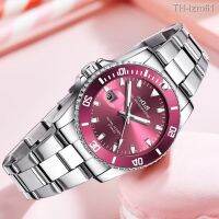 นาฬิกาผู้ชาย BIDEN ladies fashion business watch steel belt water ghost quartz ceramic table turns a undertakes