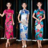 ขนาดพิเศษ5Xl 4Xl 6Xl Qipao จีนคลาสสิกสำหรับผู้หญิงชุดกี่เพ้าแบบดั้งเดิมชุดเดรสแต่งงานเจ้าสาวตะวันออกชุดราตรีบาง