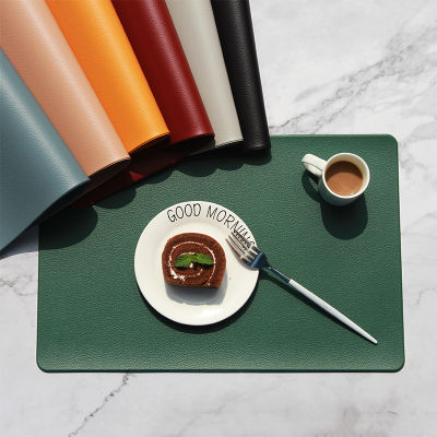 2021PU Leather Coaster Placemat for Dining Table Heat insulation Mat Waterproof Rectangle Table Pad Bowl Placemat Kitchen Accessorie