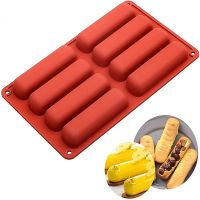 【lz】❆✜◎  8 cavidade ferramentas de bolo silicone clássico coleção formas dedo laranja não vara eclair silicone muffin molde cozimento