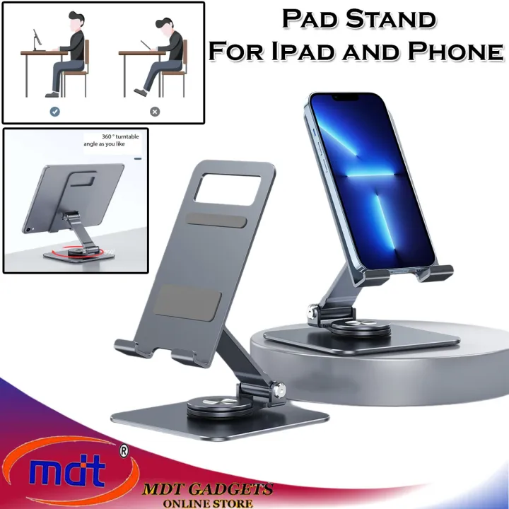 Pad Stand for Ipad and Phone Aluminum Alloy Bracket with 360 Degree Rotary Adjustment Mobile
