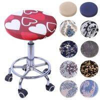 Fashion Printed Round Chair Cover Bar Stool Cover Elastic Stretchy Seat Cover Chair Protector Home Chair Slipcover